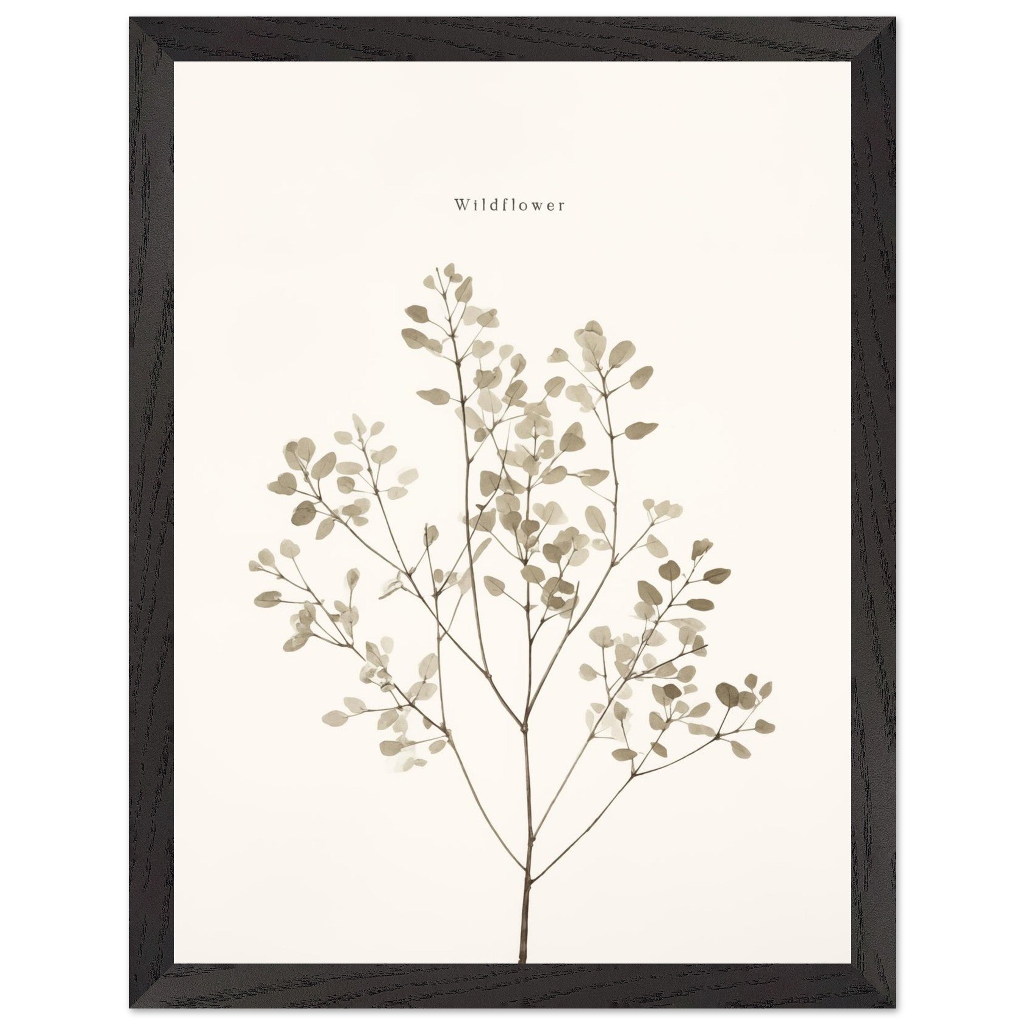 Artfulprints Poster met Lijst Wildflower  - 30x40 cm - Taupe