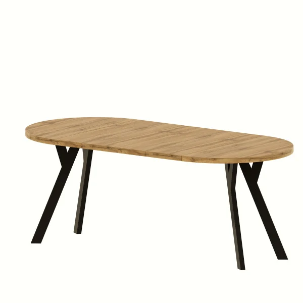 Stół okrągły ROKSI 90 cm rozkładany do 190 - dąb wotan