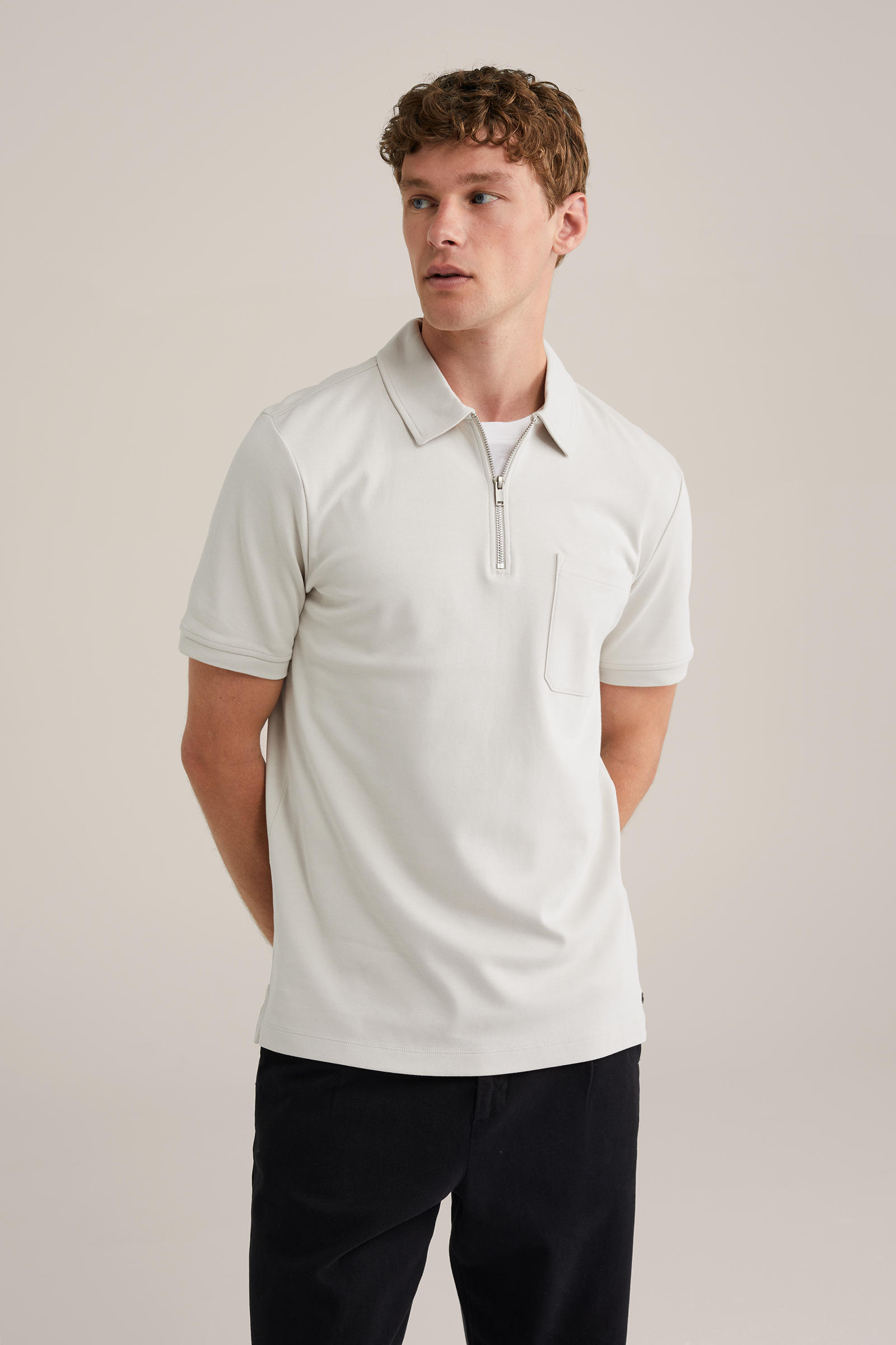 Heren Slim fit poloshirt met rits