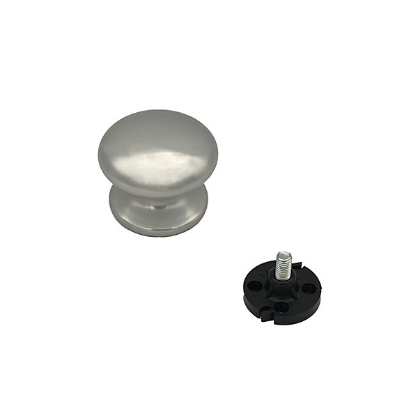 Bouton tirant de porte fixe D70 mm en aluminium Argent poli - breveté