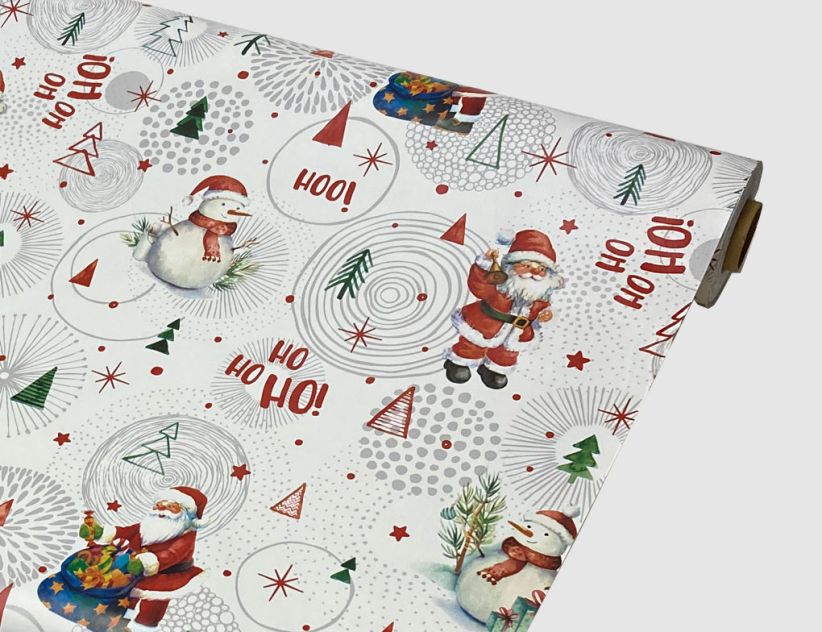 Wachstuch HoHoHo Weiß, Rot