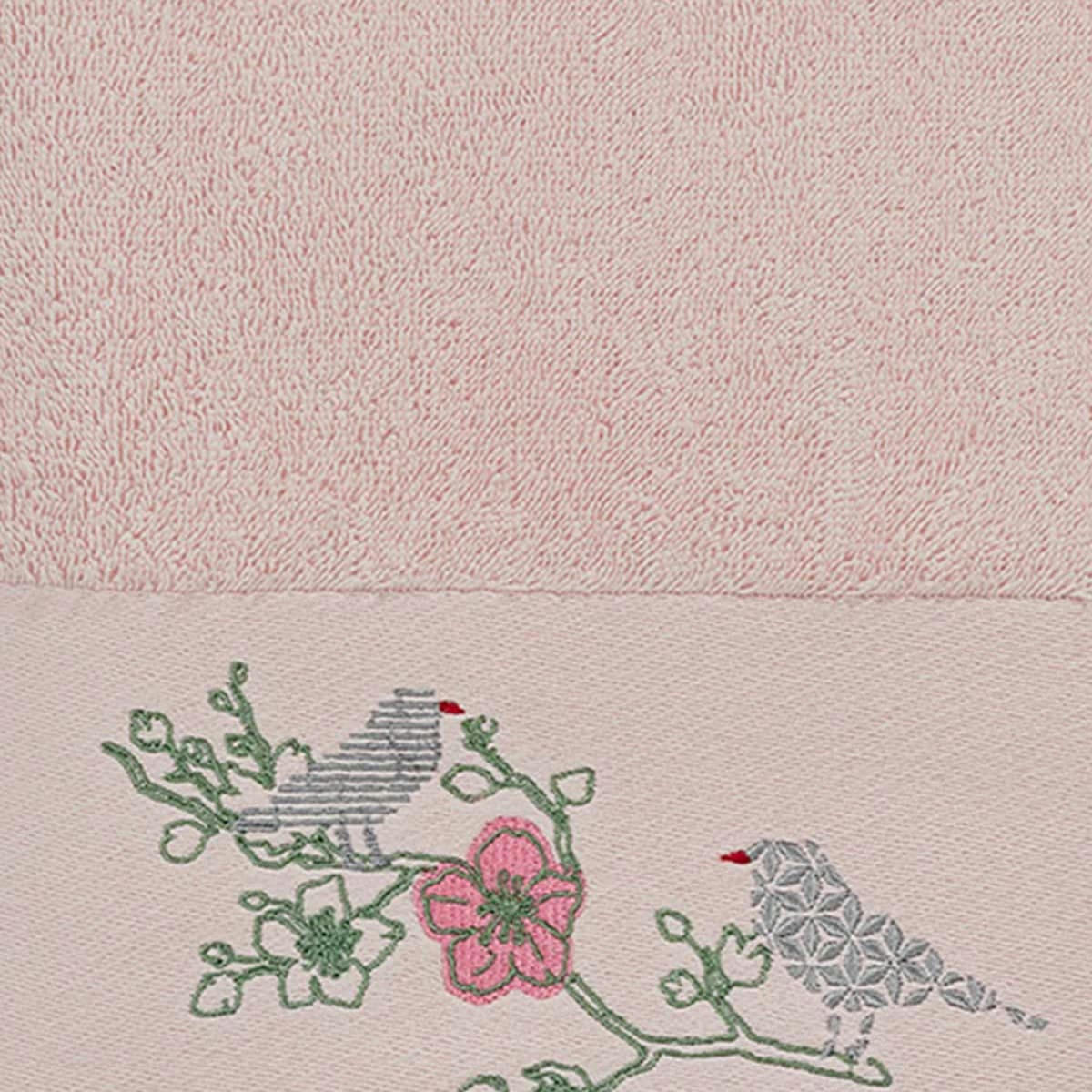 SPRING BIRDS - Drap de bain en coton Petale 70x140 cm