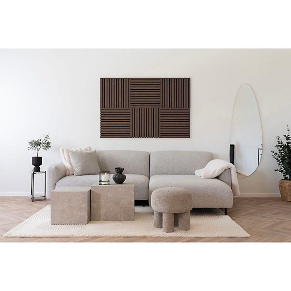 Panneau Acoustique Moody 1, Marron, MDF, 52x2,2x52 cm, Seven Design