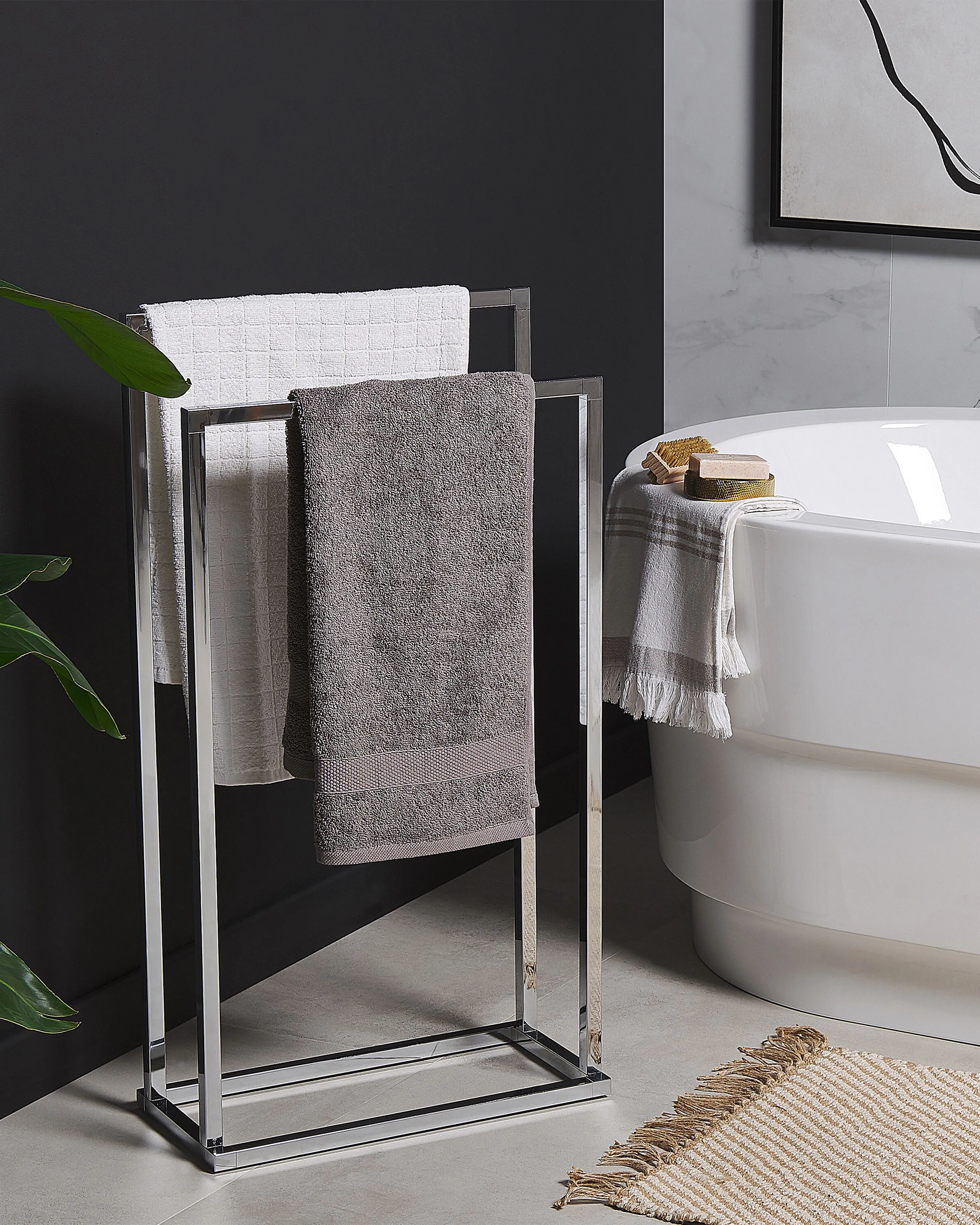 Towel Stand RECREO Metal Silver