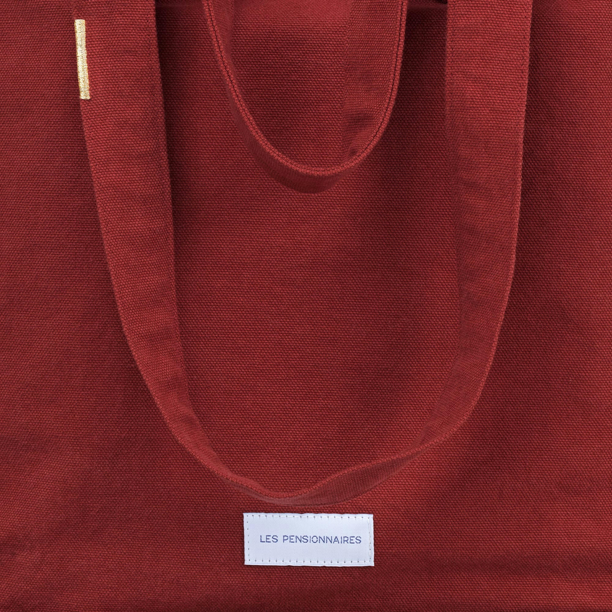 - Sac zippé en toile de coton bio rouille uni