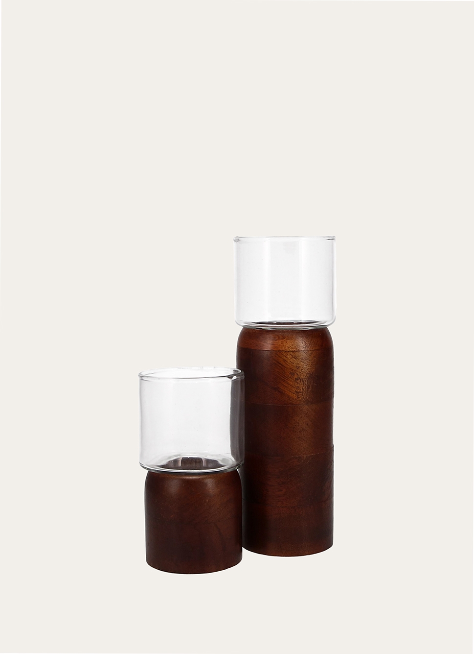 BOUGEOIR EN BOIS DE MANGUIER GRAND FORMAT BOIS MARRON/TRANSPARENT