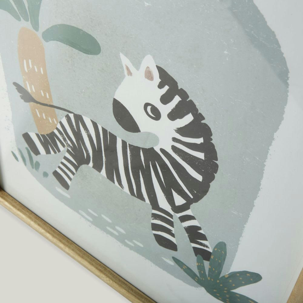 MINI JUNGLE - Tableau imprimé zèbre multicolore 35x45