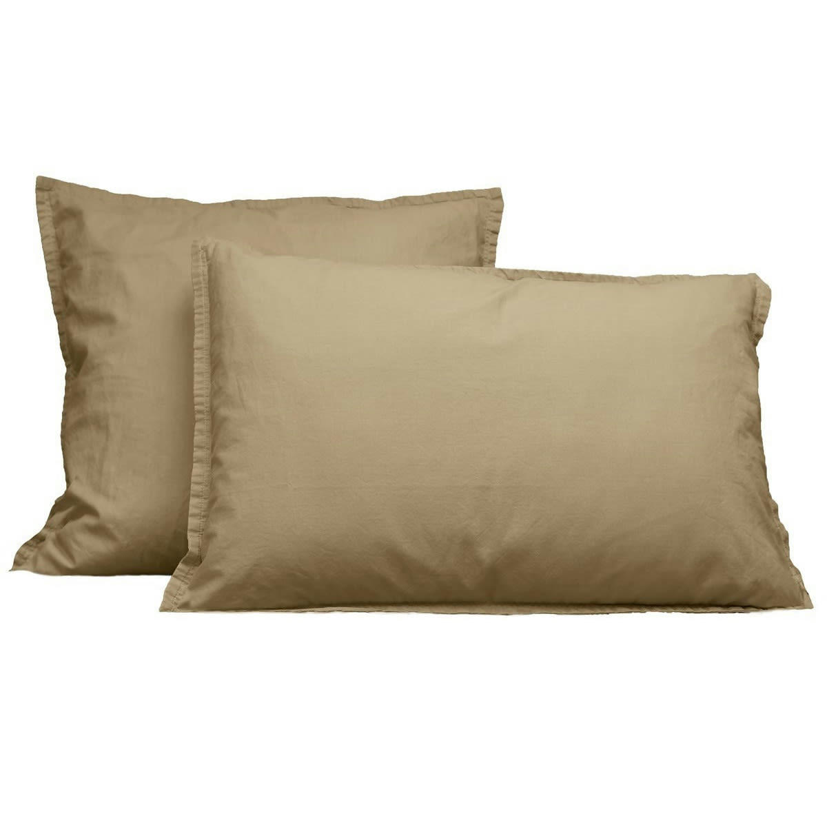 ORGANIKA - Lot de 2 taies d'oreiller en coton lavé bio Corde 65x65 cm