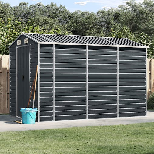 NNEVL Garden Shed Anthracite 191x300x198 cm Galvanised Steel
