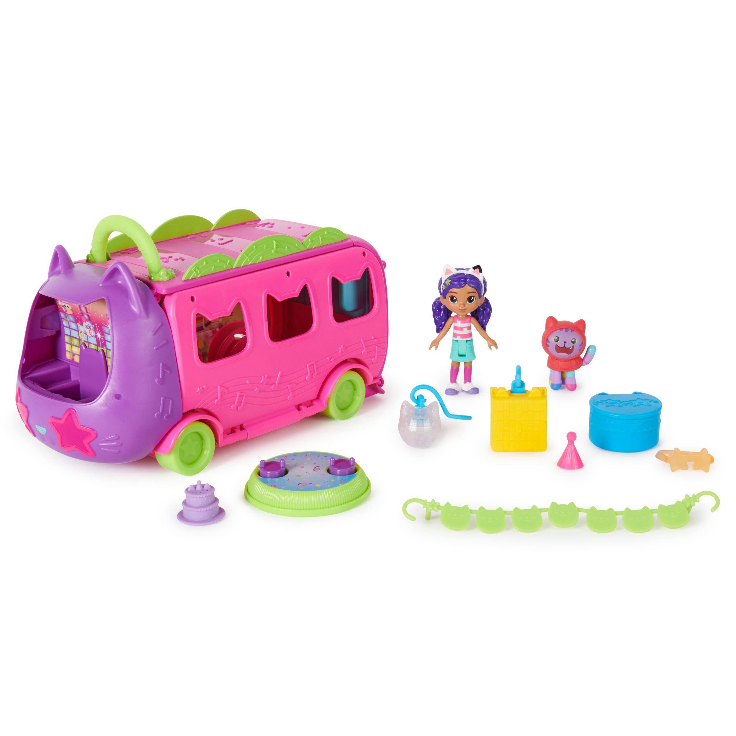 Gabby’s Dollhouse Celebration Party Bus Playset, Kids Toys for Ages 3 and Up
