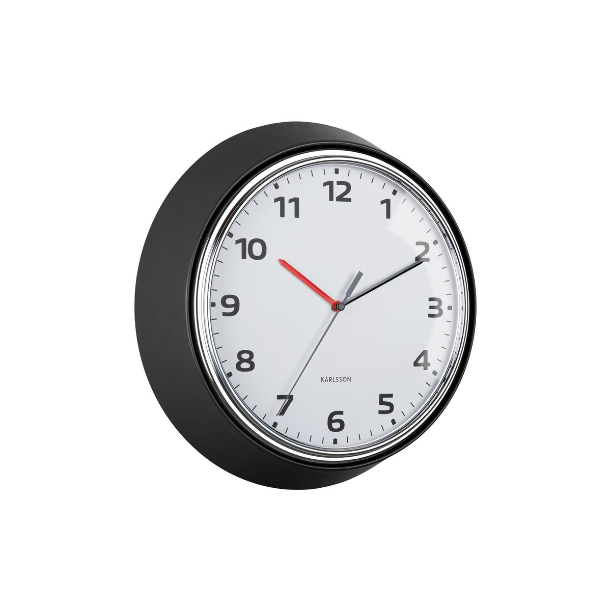 Karlsson wandklok Modern Retro - zwart - Ø34cm