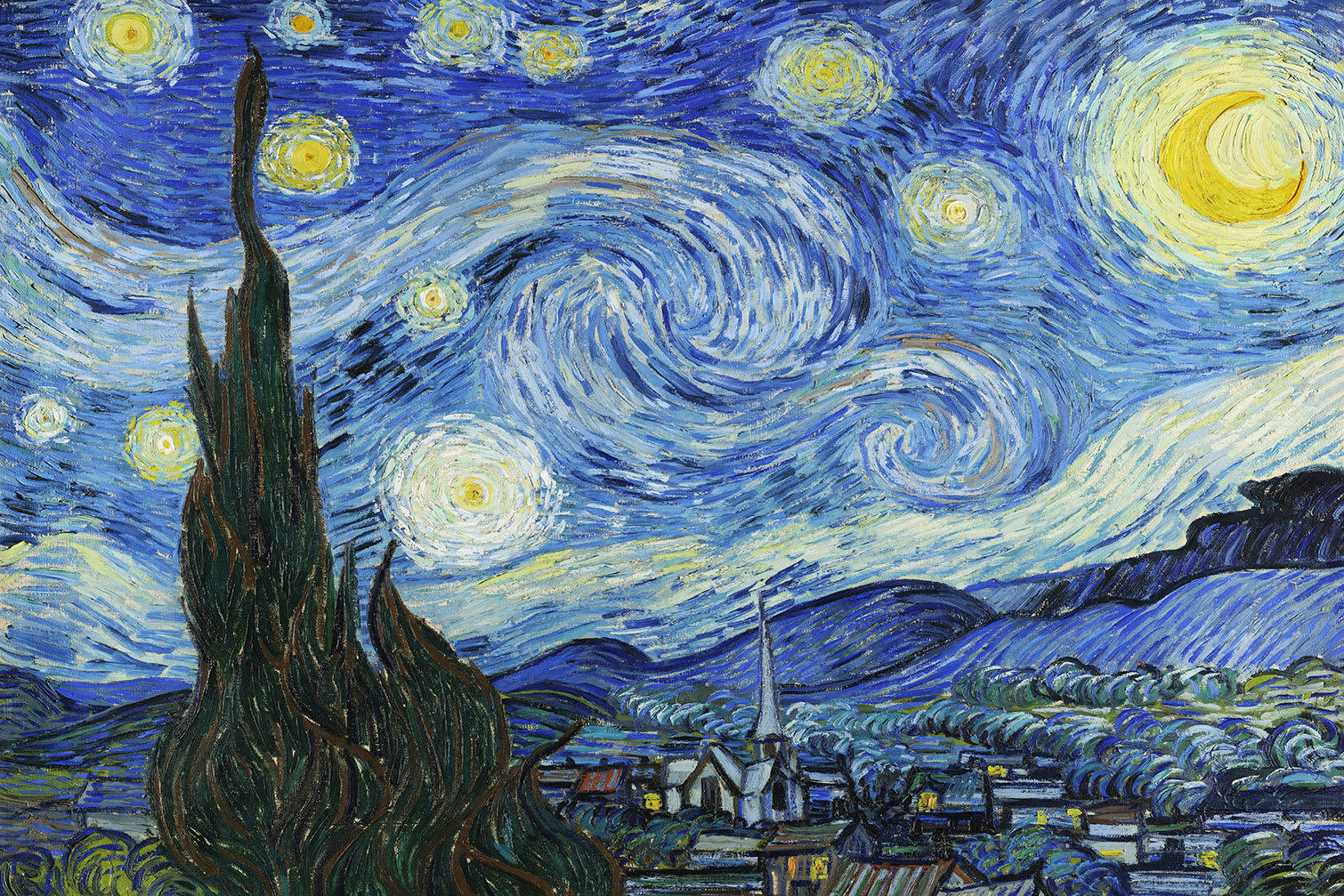 - Tableau célèbre La Nuit Etoilée de Vincent Van Gogh cm