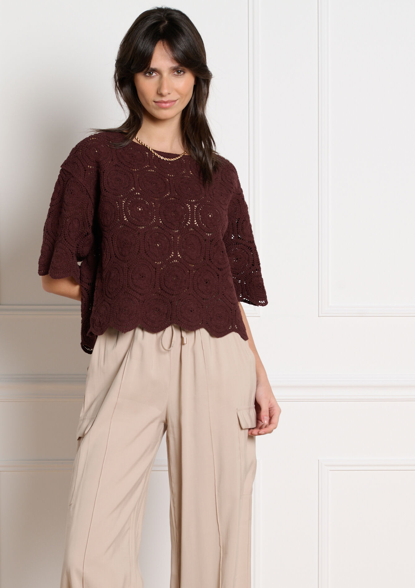 Gehaakt opengewerkt top