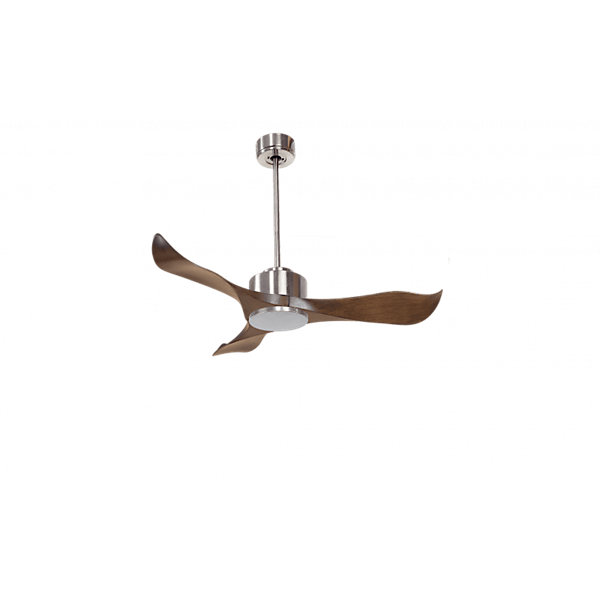 Modulo Regular Exterior - un ventilateur pour extérieur IP44, DC 106 cm Chrome pales abs marronsans Lumière10 à 20 m²