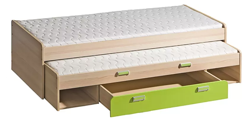 Łóżko młodzieżowe rozsuwane 80x200 Lorento Biały/Dąb Nash