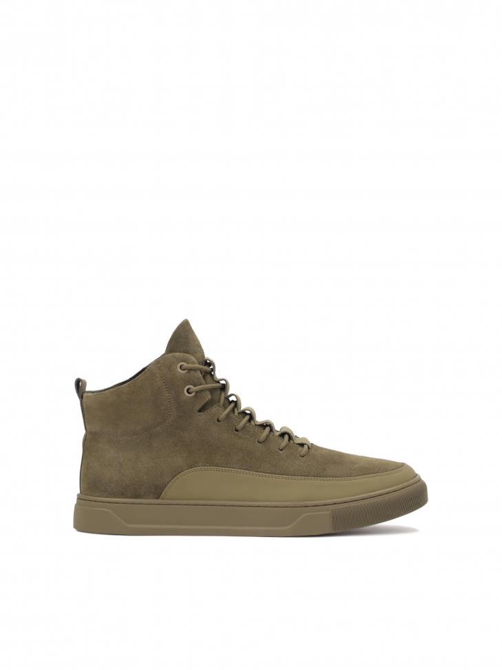 Men’s high sneakers made of two types of leather