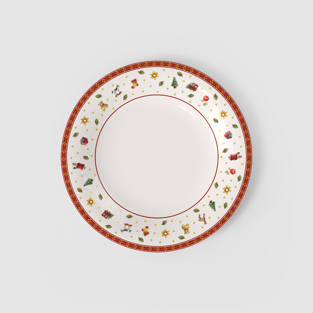 Toy's Delight Dinner plate - Red, 10.6'', Premium Porcelain