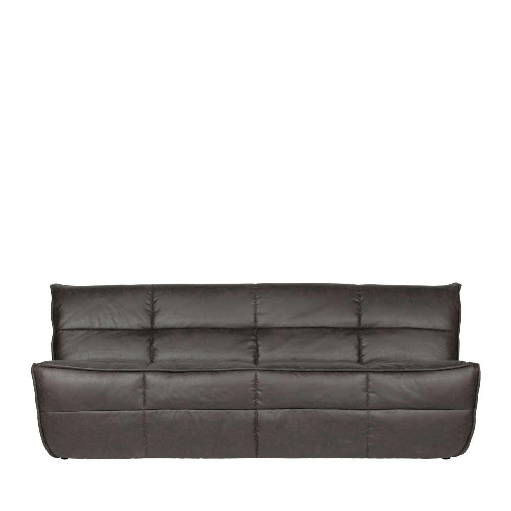 CLUSTER - Canapé 3 places en simili gris anthracite