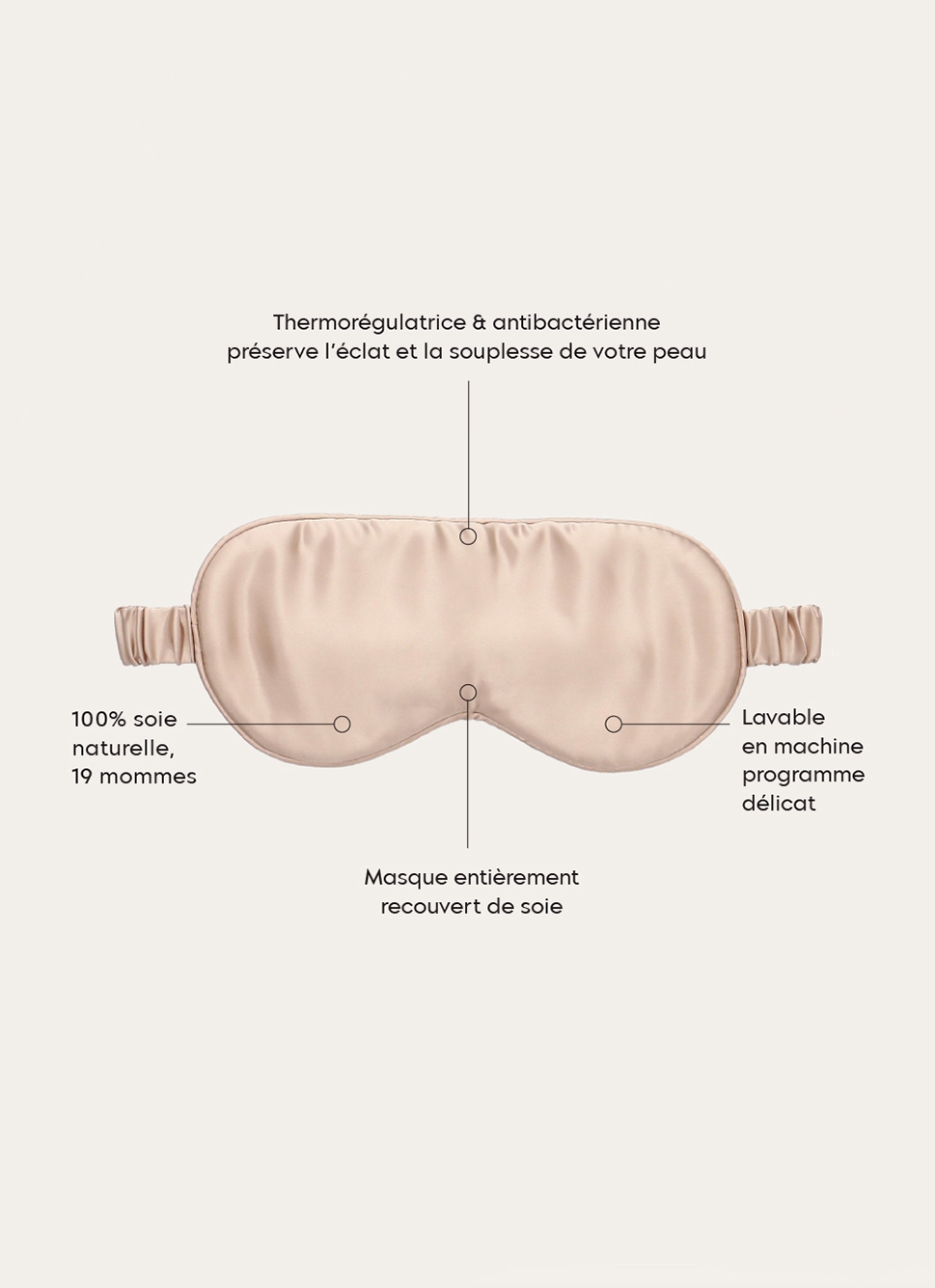 MASQUE DE NUIT PURE SOIE DE M?RIER NUDE