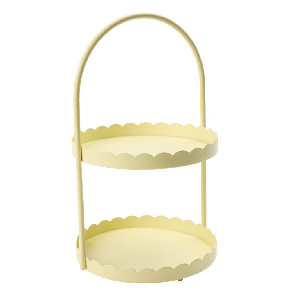 Serviteur salle de bain rond à poser 2 niveaux bord festoné métal Ø20xH34,5cm (3 modèles)