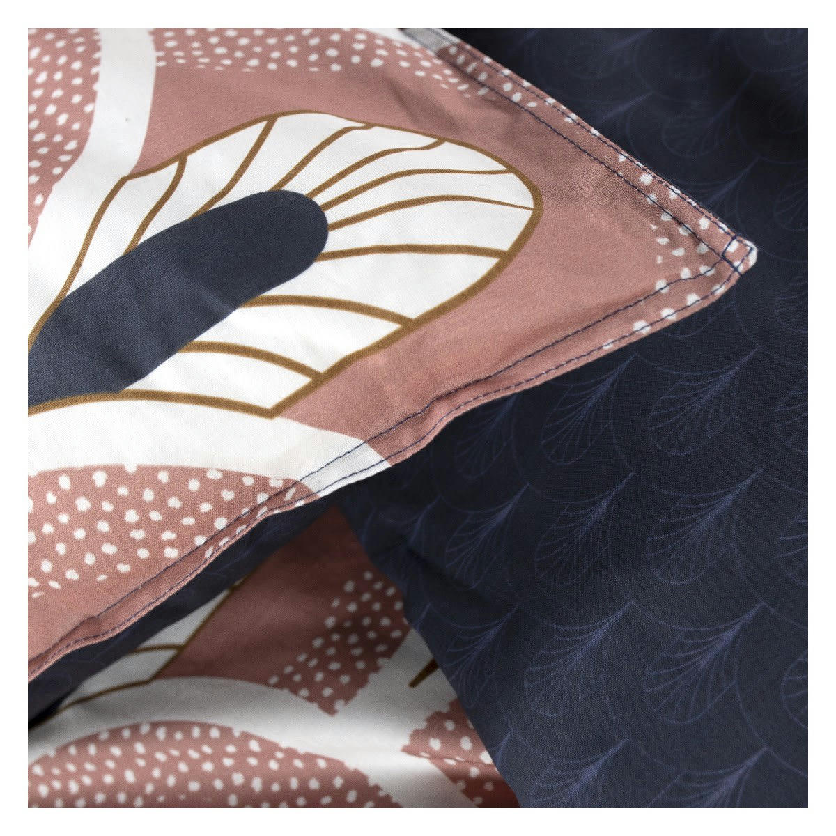 SUNSHINE KELLY - Parure de lit 2 personnes imprimé en Coton Bleu 220x240 cm