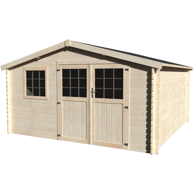 Abri de jardin en bois Vallauris 34 mm 4,14 x 4,03 m DÉCOR ET JARDIN