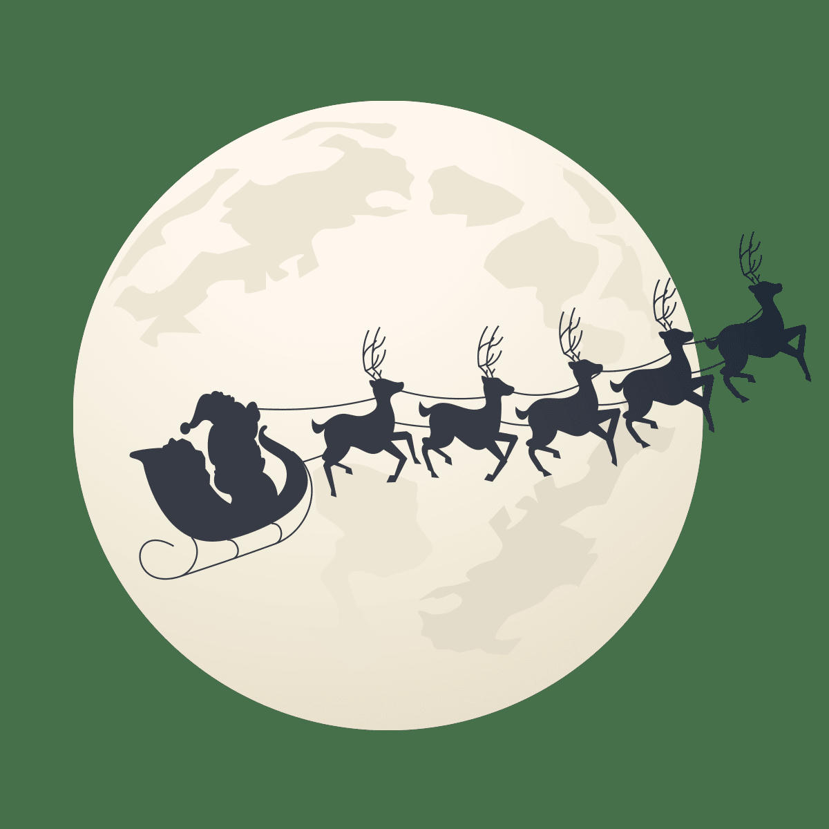 - Sticker Noël père noël au clair de la lune 80 x 90 cm