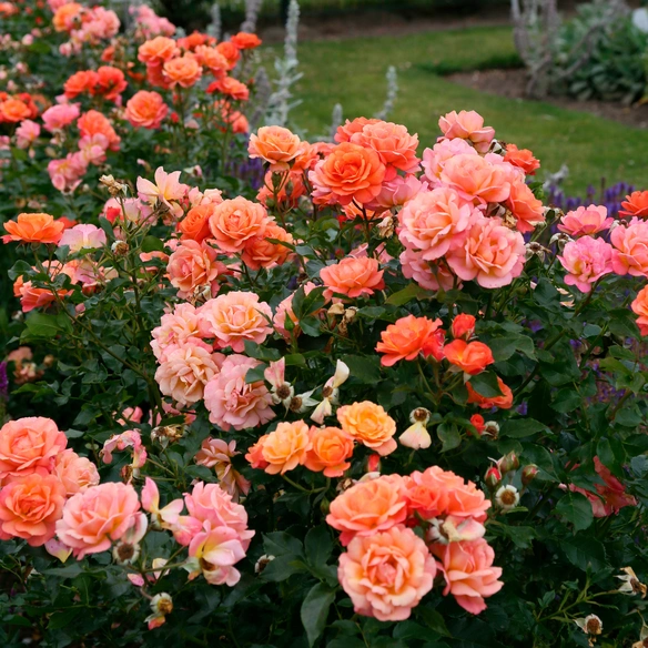 Strauchrose, Rosa »Lambada®«, Blüte: orange, gefüllt