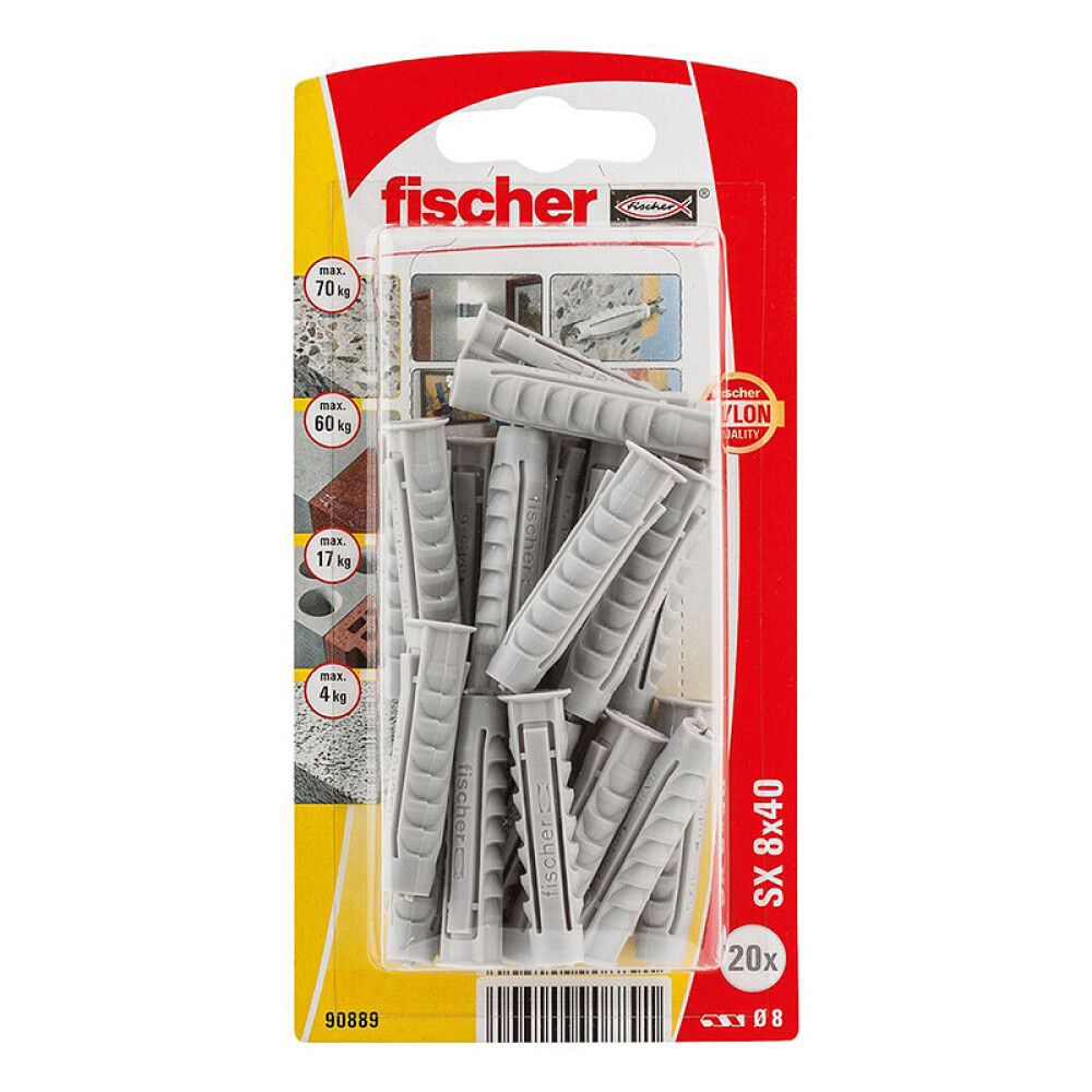NYLONPLUGG FISCHER SX 8X40MM 20-PAKK