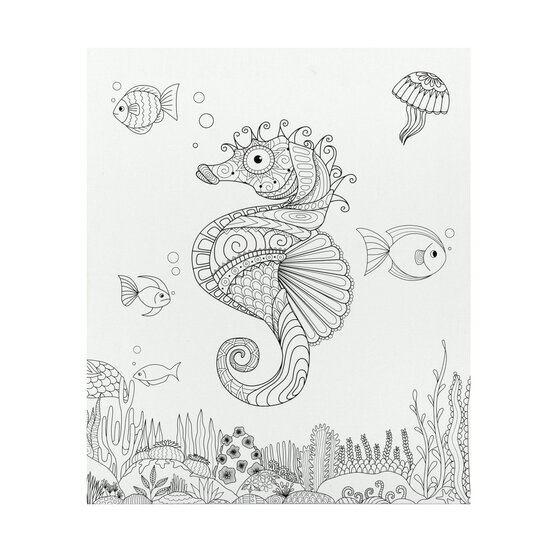Seahorse Colour-in Canvas