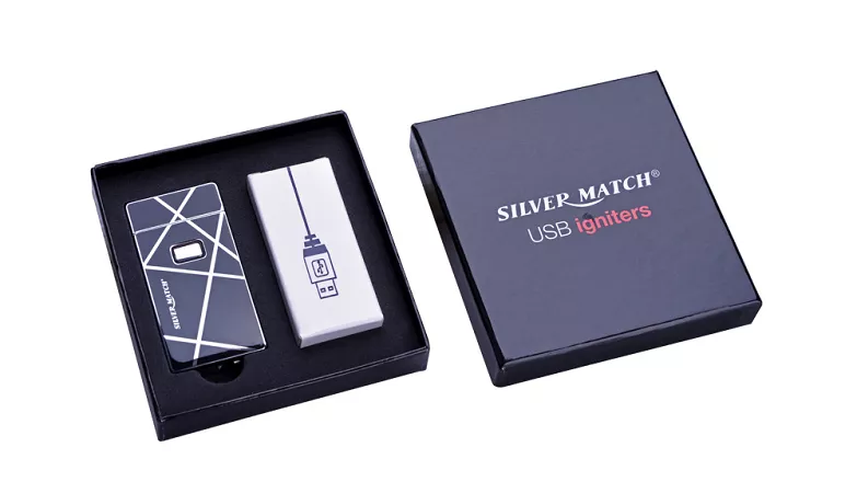 Zapalniczka z USB Silver Match - Srebrna 40674185-S