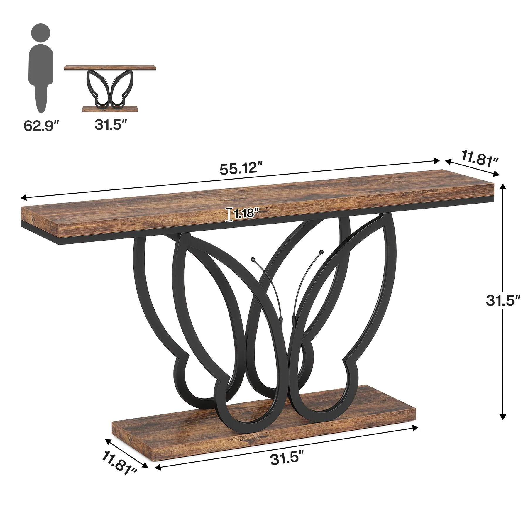 55-inch Narrow Console Sofa Table for Entryway, Hall Accent Tables for Living Room