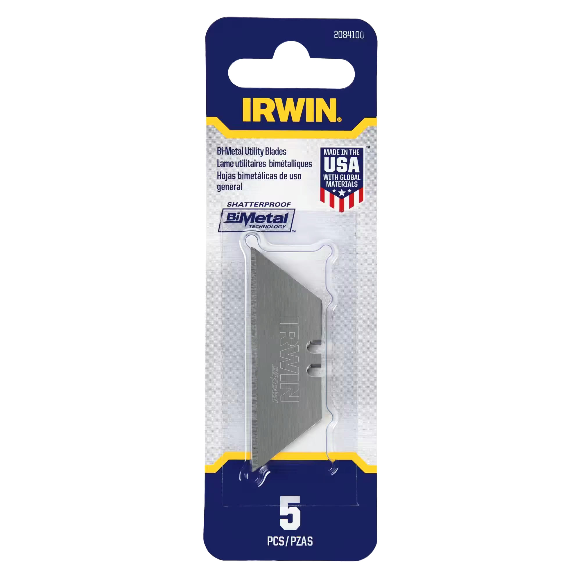 IRWIN 2084100 Bi-Metal Utility Blades, 5-pk