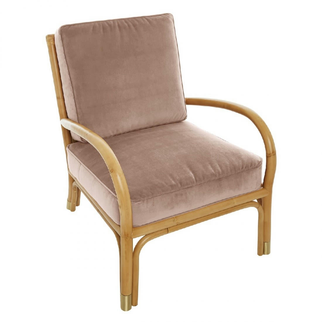 RIVIERA - Fauteuil rotin et velours