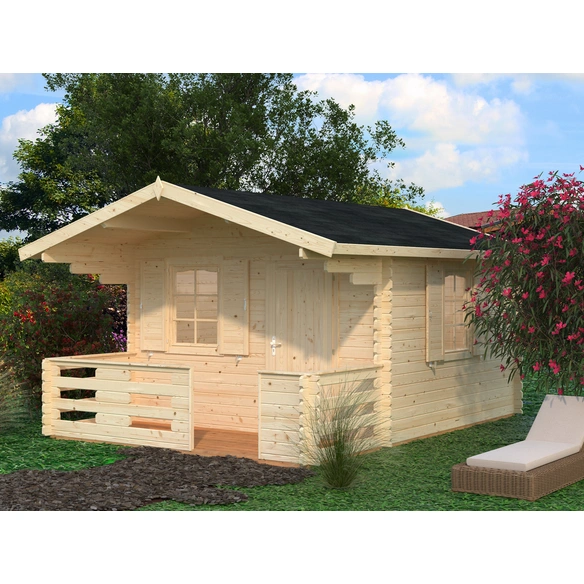 Blockbohlenhaus »Emma«, Holz, BxHxT: 394 x 257 x 330 cm (Außenmaße inkl. Dachüberstand)