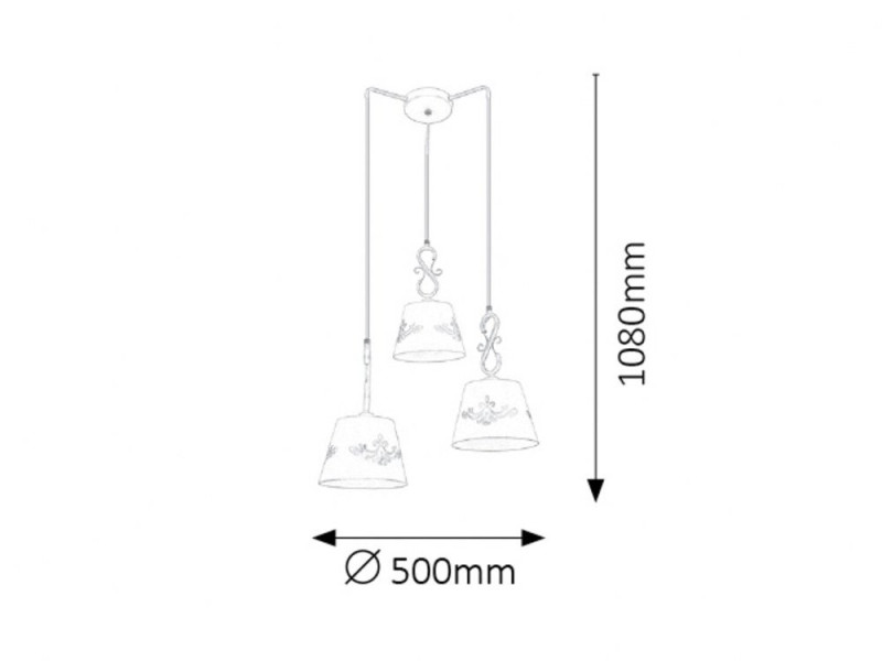 Lampa wisząca biała Anna 3xE14x15W wym: 108x50x50 cm Rabalux