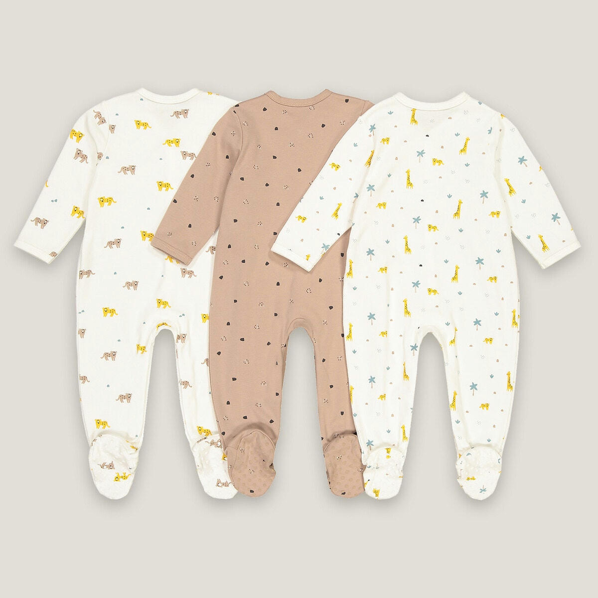 Lot de 3 pyjamas 1 pièce en coton