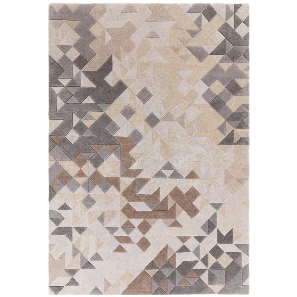 MYSTERIA - Tapis de salon en Laine Gris 120x170 cm