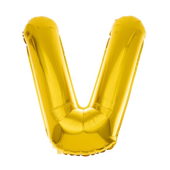 Extra Large Gold Foil Letter V Balloon