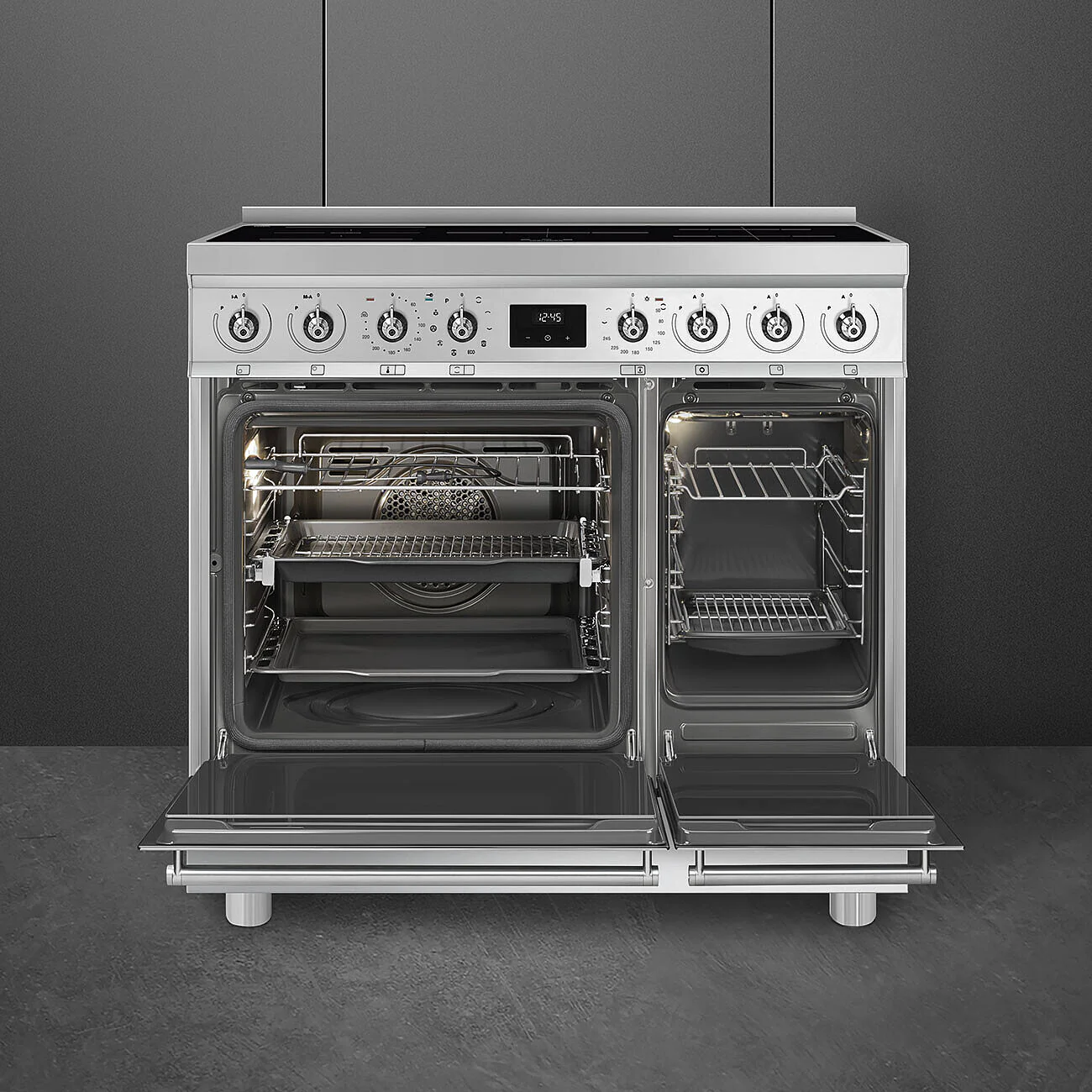 90cm Stainless Steel Double Cavity Pyrolytic Cooker with