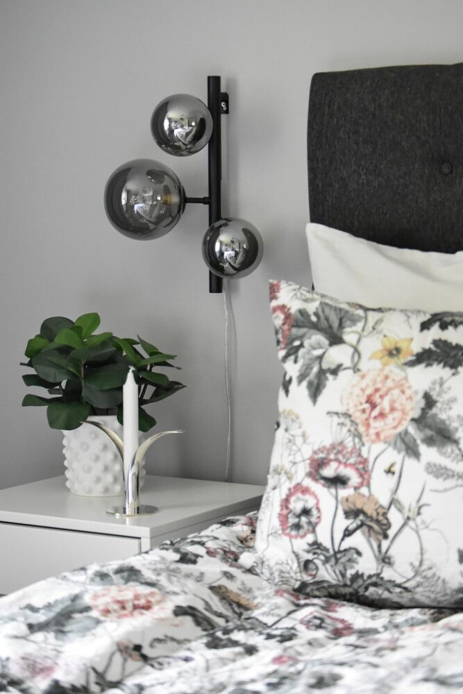 VEGGLAMPE ANETA LIGHTING MOLEKYL SVART/RØYK