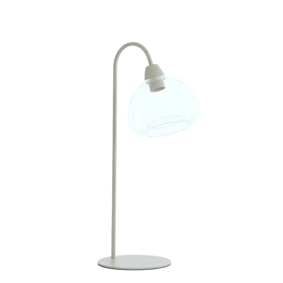 Light & Living - Bisho tafellamp 31,5x20x61 cm - glas helder/cr&egrave;me