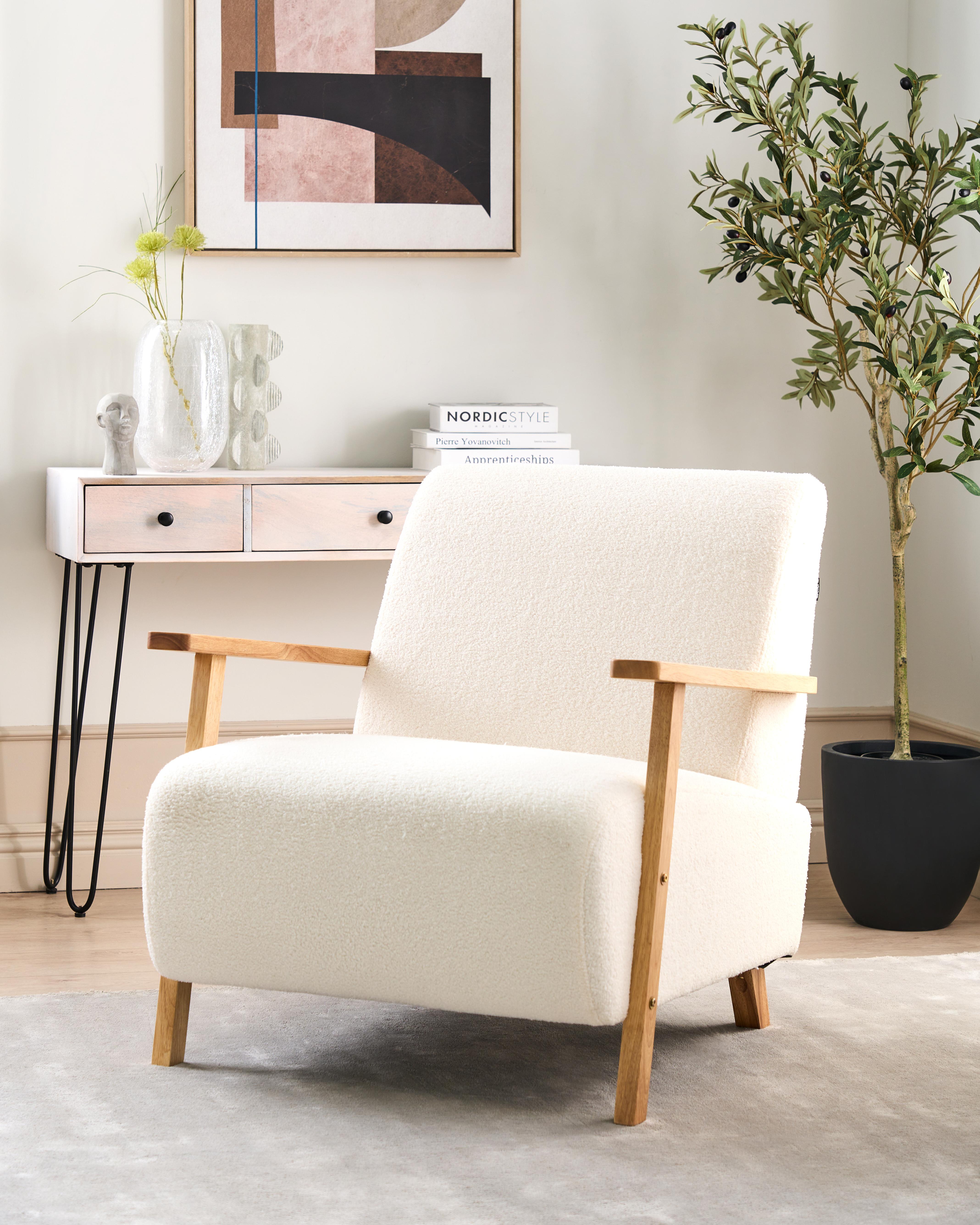 Armchair LESJA Boucle Light Beige