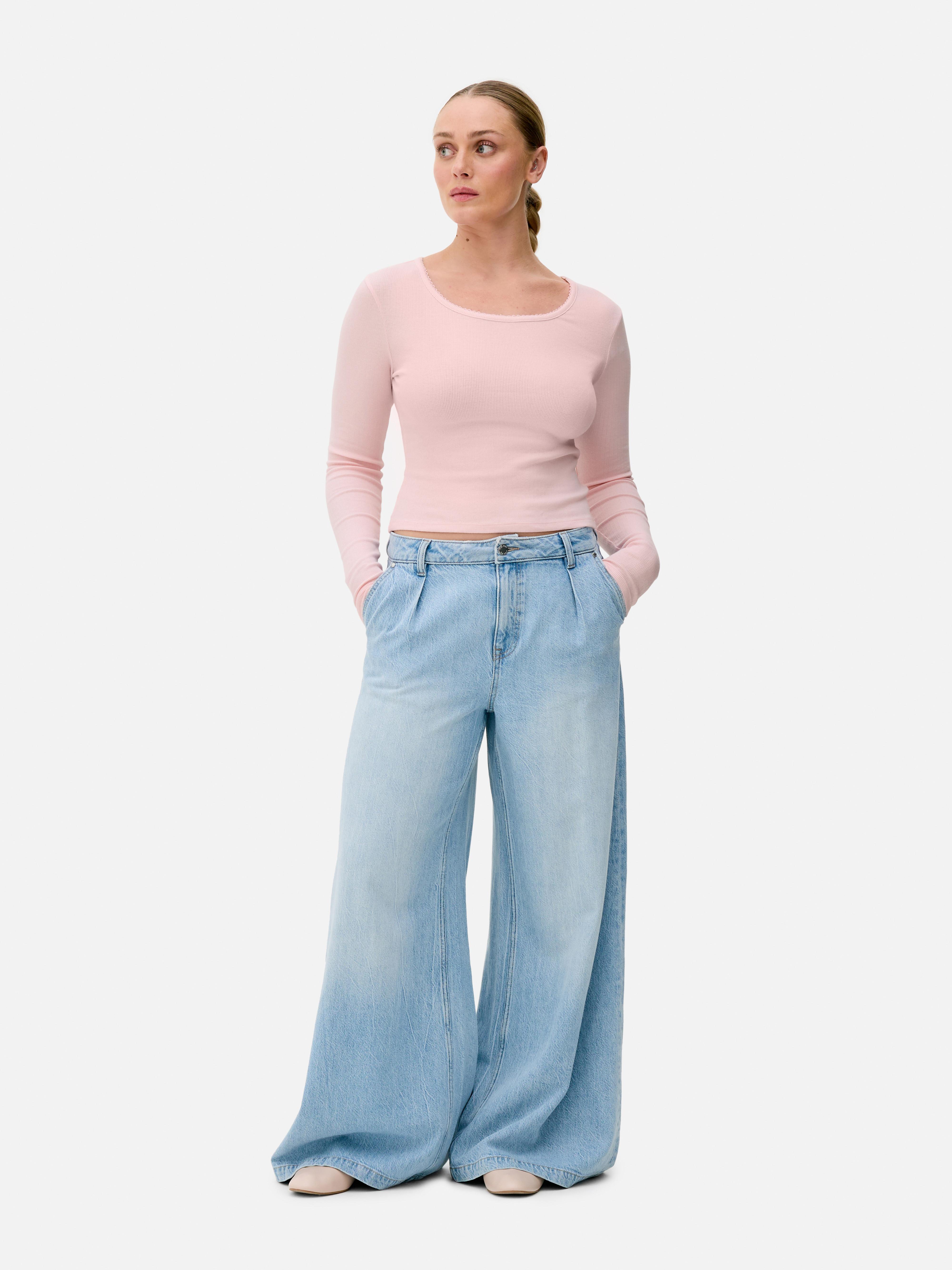 Cotton Rich Scoop Neck Top