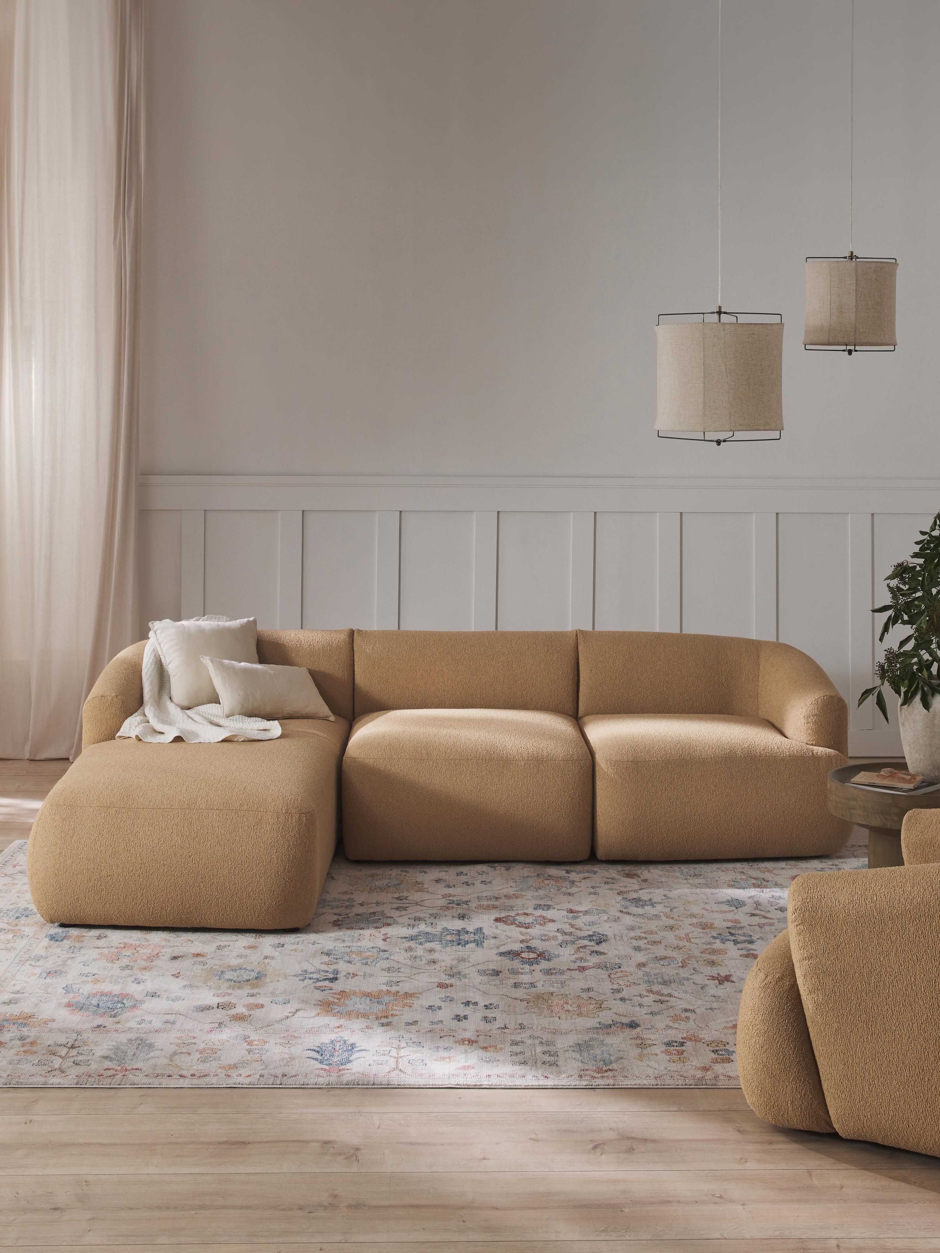 Modulares Bouclé-Ecksofa Sofia (3-Sitzer)