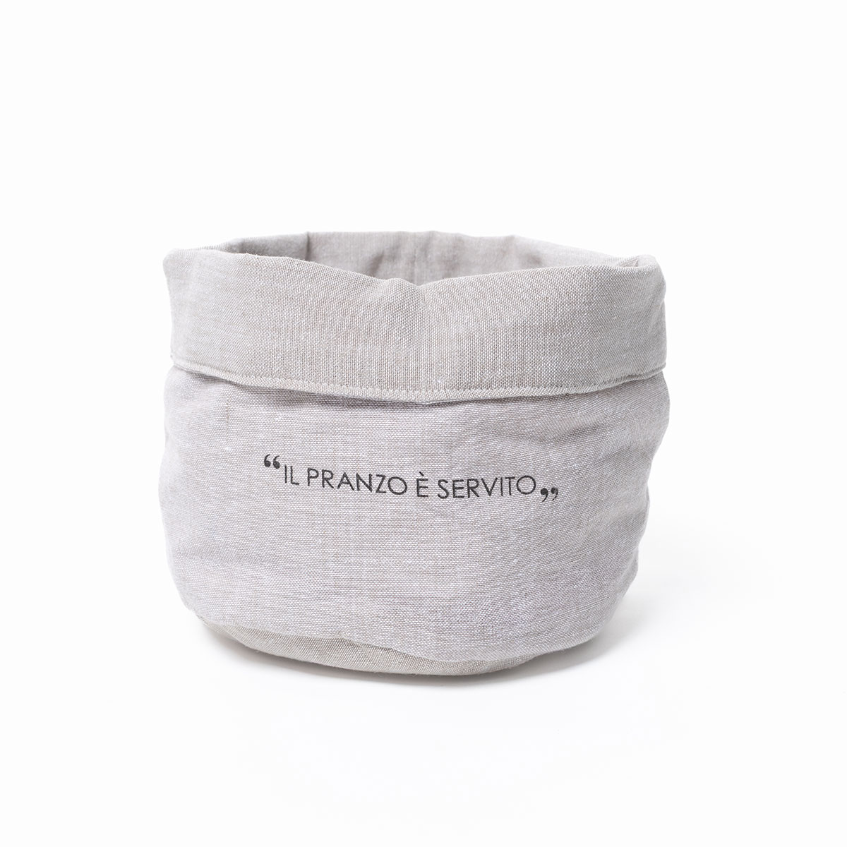 Cesto de pão taupe em algodão 27cm