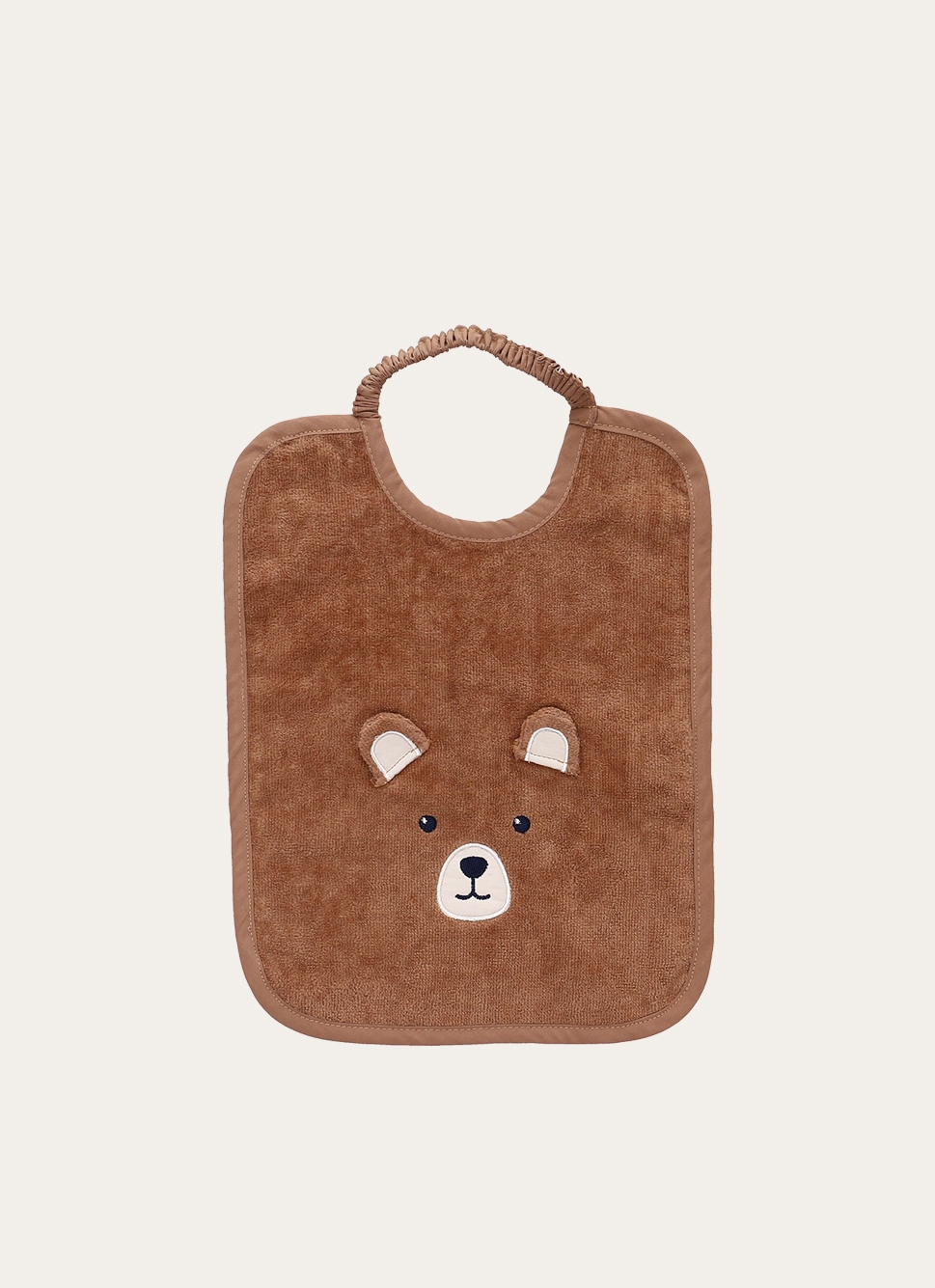 BAVOIR EN VELOURS ÉPONGE OURSON MARRON