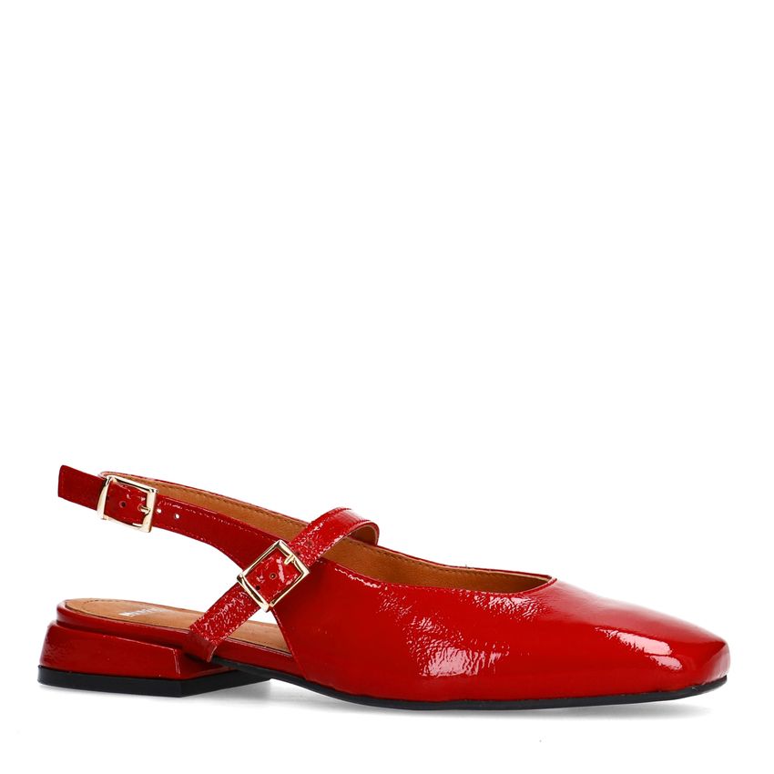 Manfield Rode lakleren slingbacks