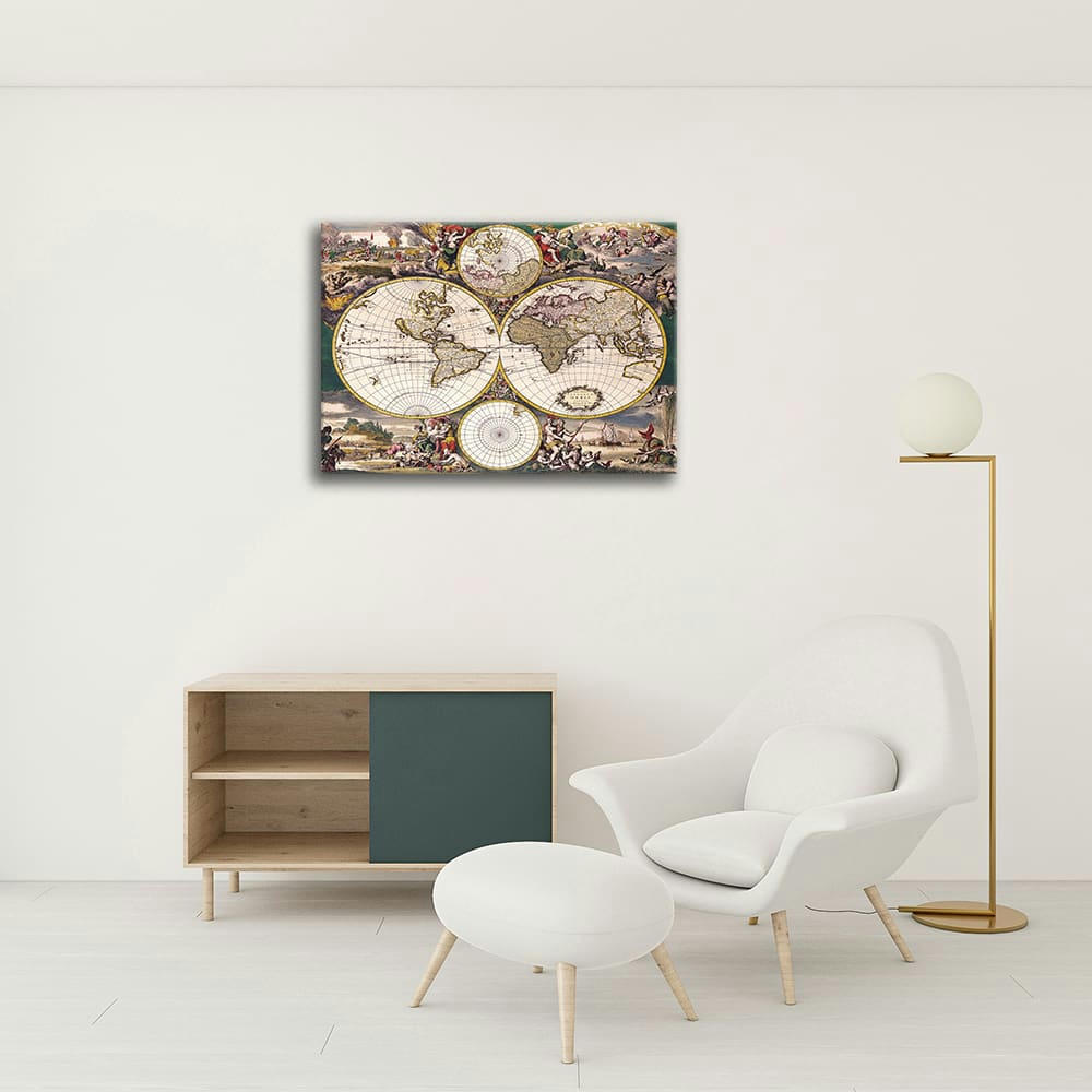 - Tableau cartographie ancienne carte No.37 80x100cm