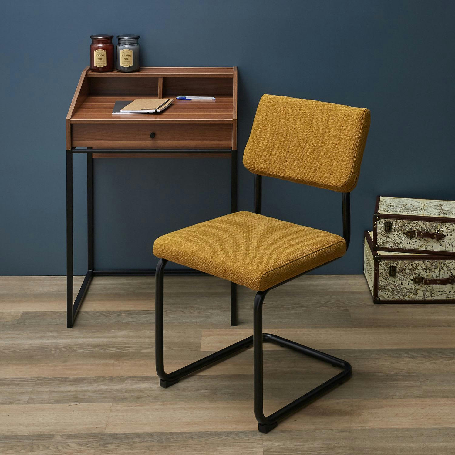 ALBAN - Lot de 2 chaises jaune